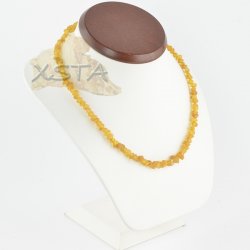 Amber necklace baroque light cognac